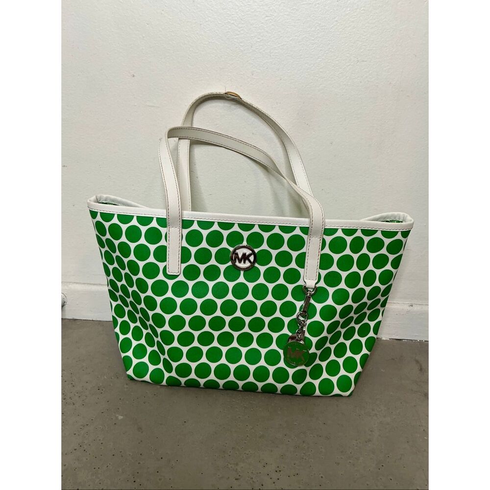 Michael Kors Jet Set Travel Polka Dot | Green and White